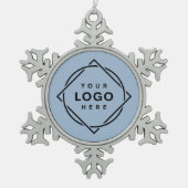 Elegante en strakke zwarte QR-code Tin Sneeuwvlok Ornament (Voorkant)