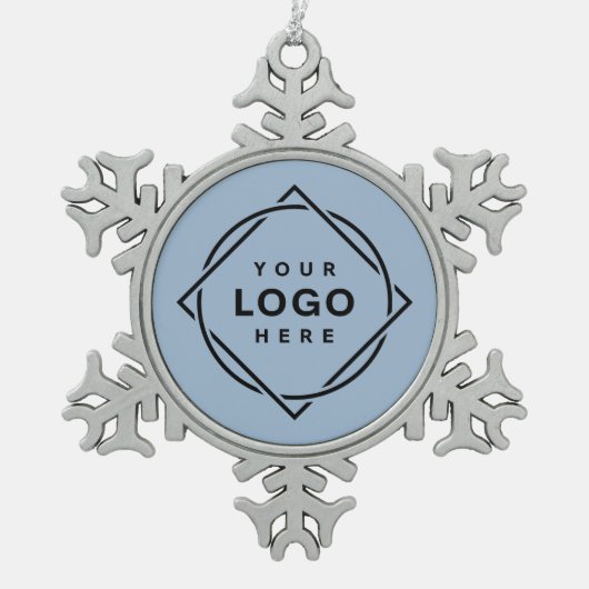 Elegante en strakke zwarte QR-code Tin Sneeuwvlok Ornament (Voorkant)