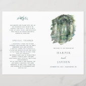 Elegante en tijdloze Green Hues Wedding Program (Voorkant)