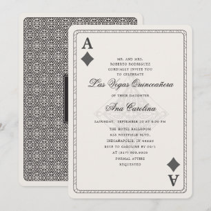 Elegante en unieke Las Vegas Quinceañera Kaart