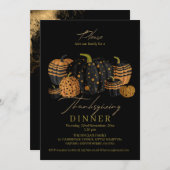 Elegante en verfijnde pompoen dankfeest kaart (Voorkant / Achterkant)