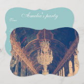 Elegante en vintage kroonluchter uitnodiging (Voorkant / Achterkant)