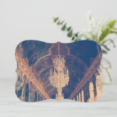 Elegante en vintage kroonluchter uitnodiging (Staand voorkant)