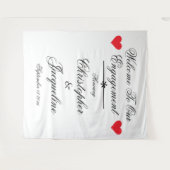 Elegante Engagement Party Custom Name Chic Achterg Wandkleed (Voorkant (horizontaal))