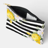 Elegante Engelse gele rozen zwart witte strepen Etui (Open)