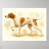 Elegante Engelse Pointer Dog Waterverf Poster (Voorkant)