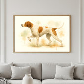 Elegante Engelse Pointer Dog Waterverf Poster