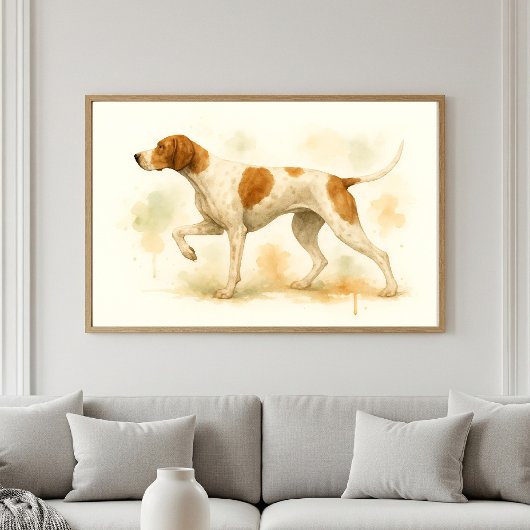 Elegante Engelse Pointer Dog Waterverf Poster