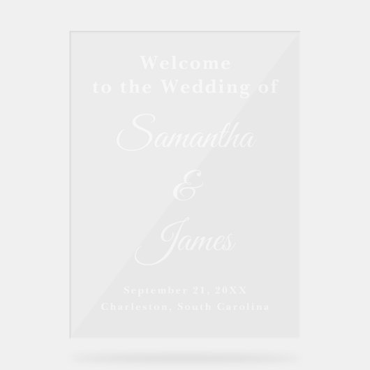 Élégante entrée de Mariage de script avec noms (Recto)