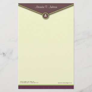 Elegante envelop (aubergine) Monogram briefpapier