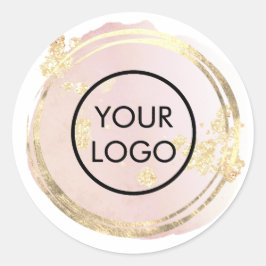 Elegante envelop verzegelt uw logo ronde sticker