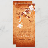 Elegante esdoorn laat sinaasappel vallen trouwprog programma (Voorkant / Achterkant)