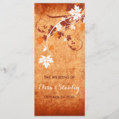 Elegante esdoorn laat sinaasappel vallen trouwprog programma (Voorkant)