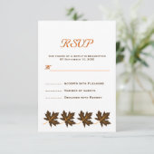Elegante esdoornbladeren bruin herfst bruiloft RSV RSVP Kaartje (Staand voorkant)