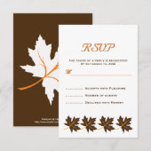 Elegante esdoornbladeren bruin herfst bruiloft RSV RSVP Kaartje (Voorkant / Achterkant)