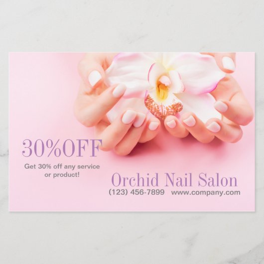 Elegante Esthetician SPA Nagelsalon Prijzenlijsten Flyer (Voorkant)