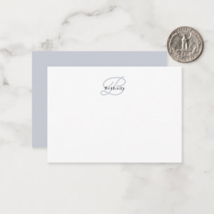 Elegante esthetische kalligrafie gedempt grijs mon notitiekaartje