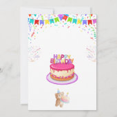 Élégante et amusante carte d'invitation d'annivers (Dos)