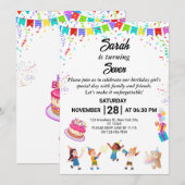 Élégante et amusante carte d'invitation d'annivers (Devant / Derrière)