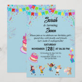 Élégante et amusante carte d'invitation d'annivers (Devant / Derrière)