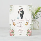 Elégante et belle faire-part de mariage (Debout devant)