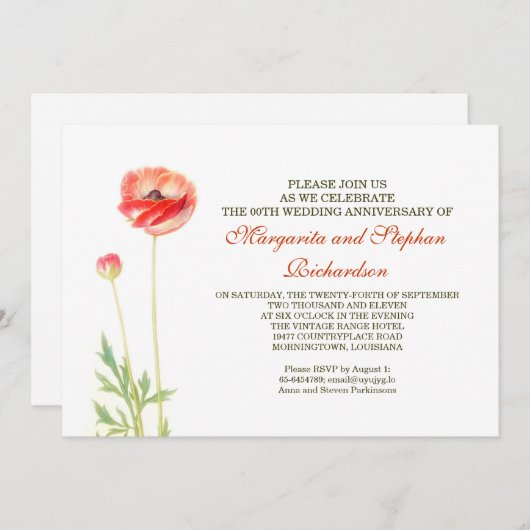 élégante et belle invitation (Devant / Derrière)