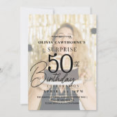 Elégante et élégante 50ème photo Invitation d'anni (Devant)