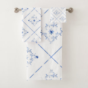 ÉLÉGANTE ET JOLIE SALLE DE BAINS BLEUE BLANCHE