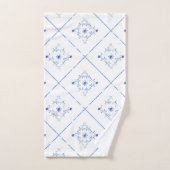 ÉLÉGANTE ET JOLIE SALLE DE BAINS BLEUE BLANCHE (Serviette à main)