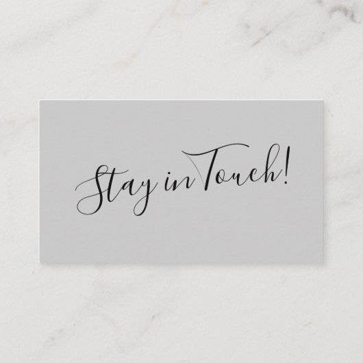 Élégante et minimale carte gris clair "We've moved (Dos)