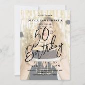 Elégante et moderne 50ème photo Invitation Anniver (Devant)