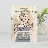 Elégante et moderne 50ème photo Invitation Anniver (Debout devant)