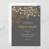 Élégante et moderne invitation de fiançailles gris (Devant / Derrière)
