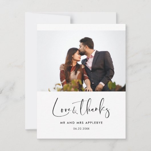 Elégante et moderne photo mariage Merci (Devant)