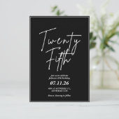 Élégante et simple 25e anniversaire Invitation (Debout devant)