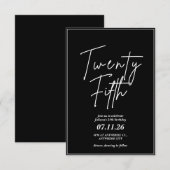 Élégante et simple 25e anniversaire Invitation (Devant / Derrière)