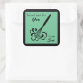 Elegante Eten van de Voedselgift Vierkante Sticker (Tas)