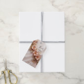 Élégante étiquette cadeau à la pêche orange floral (Avec de la ficelle)