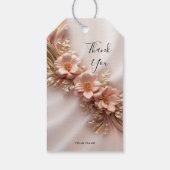 Élégante étiquette cadeau à la pêche orange floral (Dos)