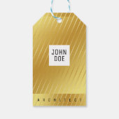Élégante étiquette cadeau Carré or (Dos)