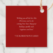 Élégante étiquette cadeau de couronne de Noël (Dos)