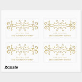 Élégante étiquette cadeau de Noël Joyeux / Or blan (Feuille)