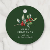 Élégante étiquette cadeau de Noël Watercolor Botan (Devant)
