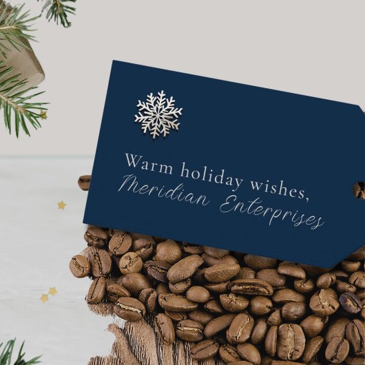 Élégante étiquette cadeau de vacances Snowflake