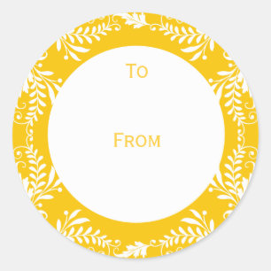 Élégante étiquette cadeau personnalisé Jaune