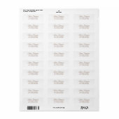 Élégante étiquette d'adresse de retour (Feuille entière)