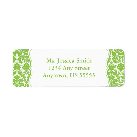 Élégante étiquette d'adresse de retour Damask (Devant)