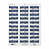Élégante étiquette d'adresse de retour Damask (mar (Feuille entière)