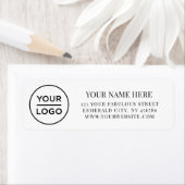 Élégante Étiquette d'Adresse de Retour de Logo d'E (En situation)