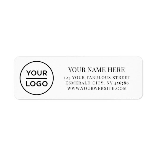 Élégante Étiquette d'Adresse de Retour de Logo d'E (Devant)